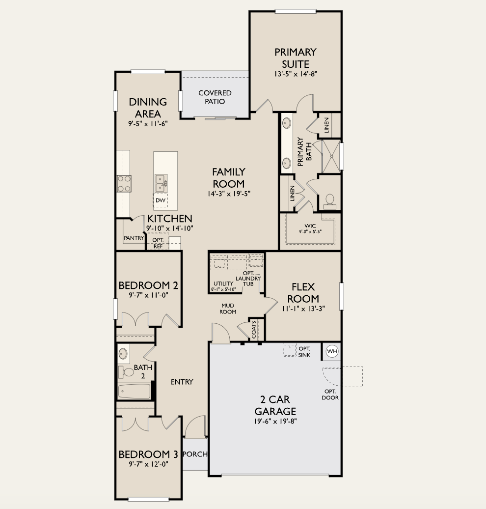 2D floor plan layout for the Cartwright by Ashton Woods in Patterson Ranch, Georgetown, TX (Image 1).