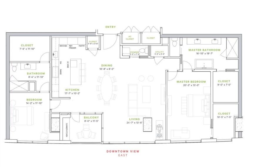 2D floor plan layout for the Bagby by DC Partners in Residences At The Allen, Houston, TX (Image 1). 2D floor plan layout for the Bagby by DC Partners in Residences At The Allen, Houston, TX (Image 1).