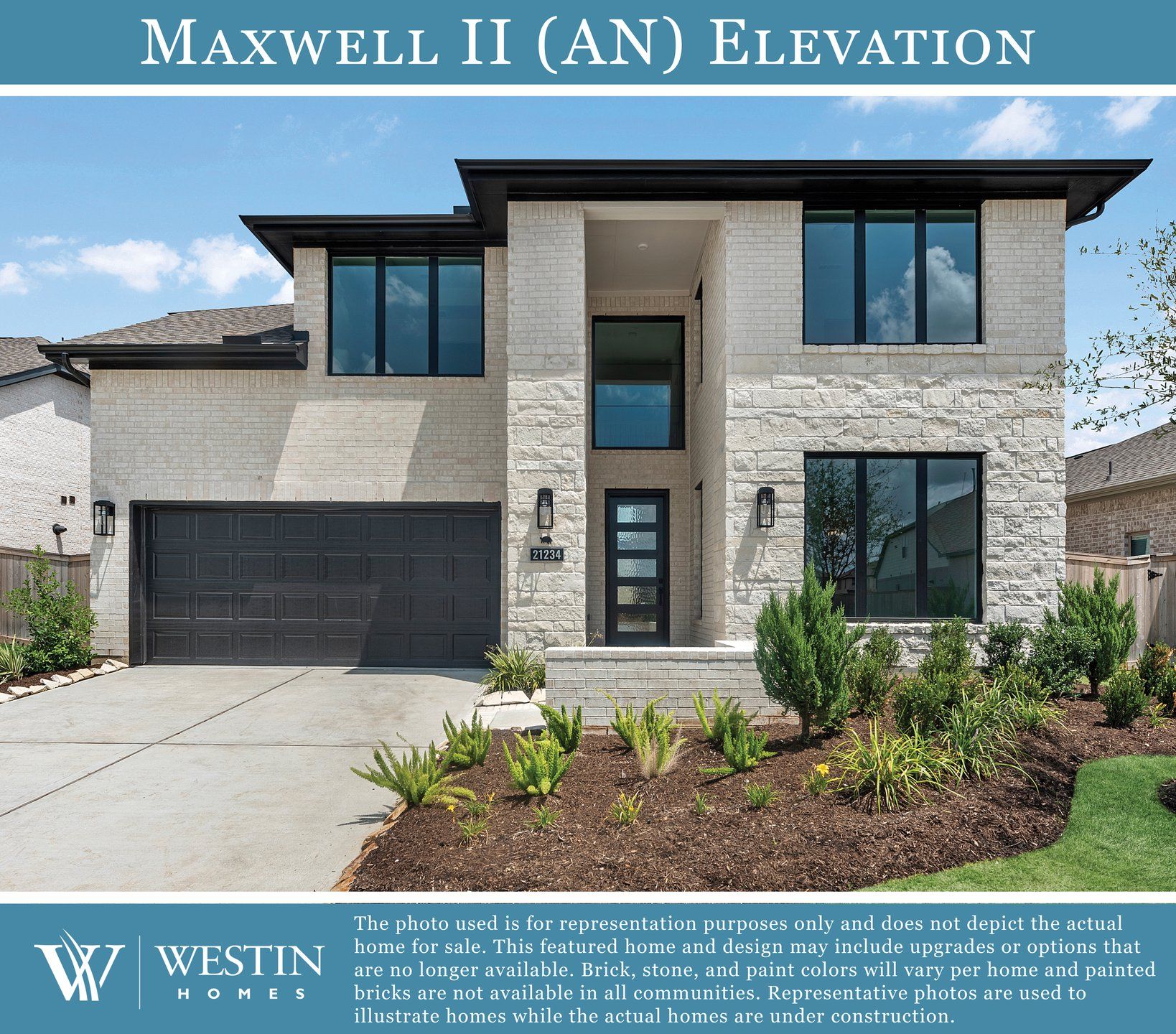 Front exterior of a new home in Jordan Ranch, Katy, TX, highlighting curb appeal (Image 1). Front exterior of a new home in Jordan Ranch, Katy, TX, highlighting curb appeal (Image 1).
