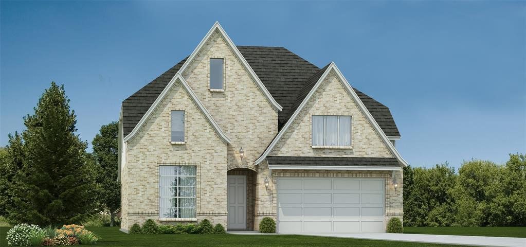 Front exterior of a new home in Lakes of River Trails, Fort Worth, TX, highlighting curb appeal (Image 1).
