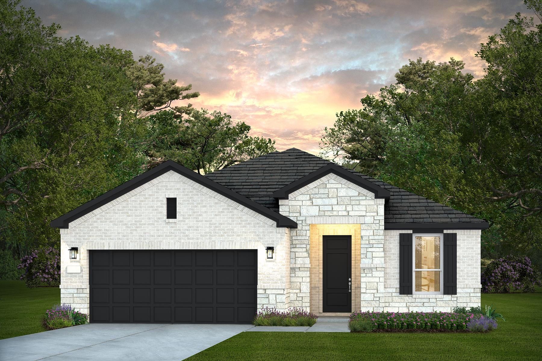 Front exterior of a new home in Sun City Texas, Georgetown, TX, highlighting curb appeal (Image 1). Front exterior of a new home in Sun City Texas, Georgetown, TX, highlighting curb appeal (Image 1).