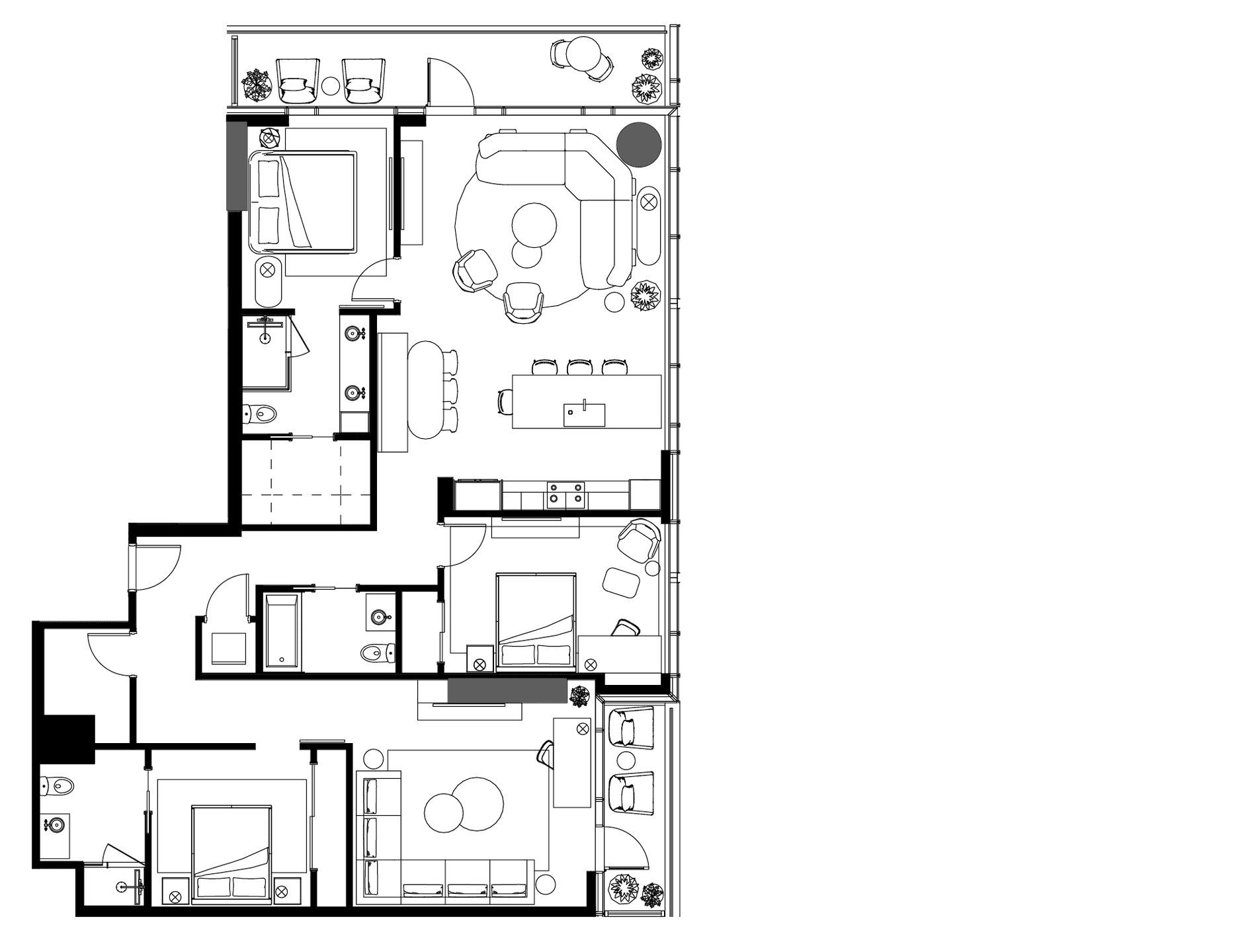 2D floor plan layout for the C0N by Urbanspace Development in The Modern Austin Residences, Austin, TX (Image 1). 2D floor plan layout for the C0N by Urbanspace Development in The Modern Austin Residences, Austin, TX (Image 1).