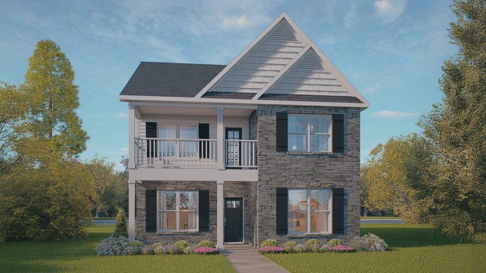 Front exterior of a new home in Madden West, Fuquay Varina, NC, highlighting curb appeal (Image 1). Front exterior of a new home in Madden West, Fuquay Varina, NC, highlighting curb appeal (Image 1).