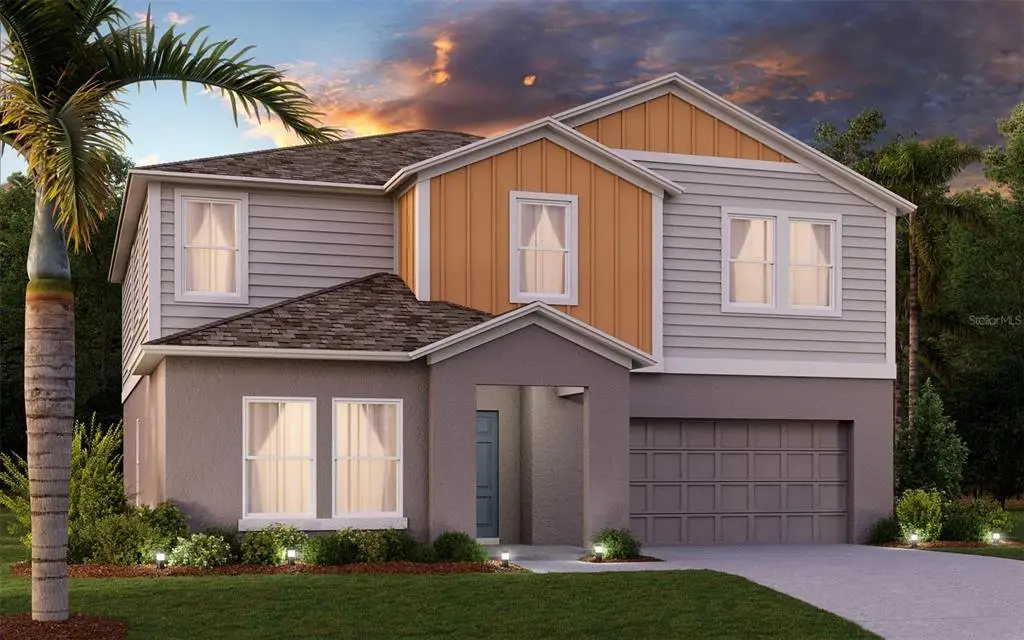 Front exterior of a new home in Lawson Dunes, Haines City, FL, highlighting curb appeal (Image 1). Front exterior of a new home in Lawson Dunes, Haines City, FL, highlighting curb appeal (Image 1).