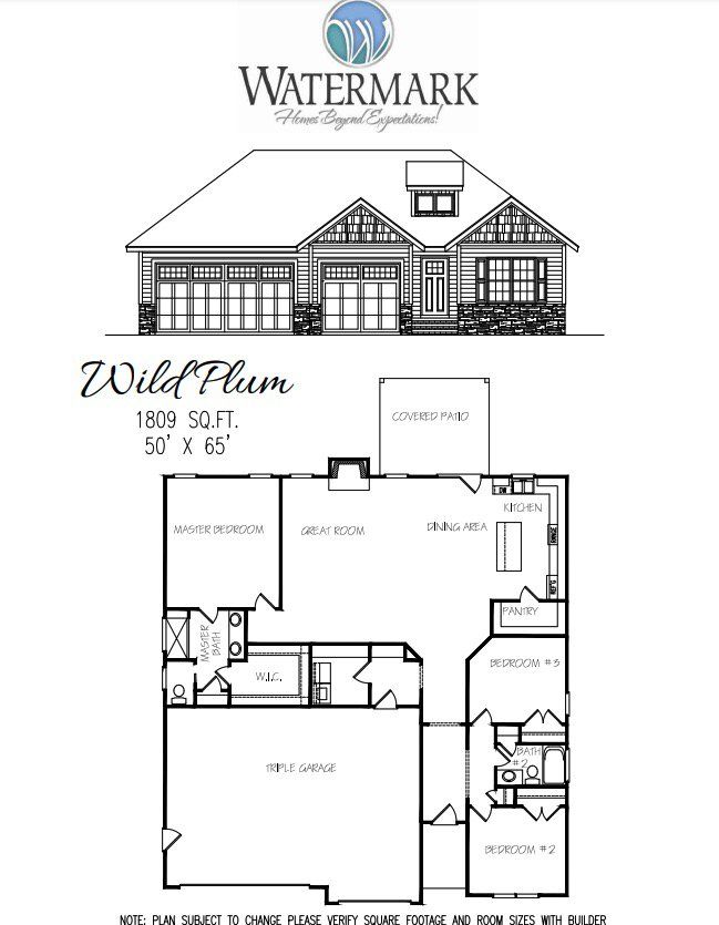 Representative exterior photo of a completed home built from the Wild Plum by Watermark Homes in Spring Branch, Benson, NC (Image 1). Representative exterior photo of a completed home built from the Wild Plum by Watermark Homes in Spring Branch, Benson, NC (Image 1).