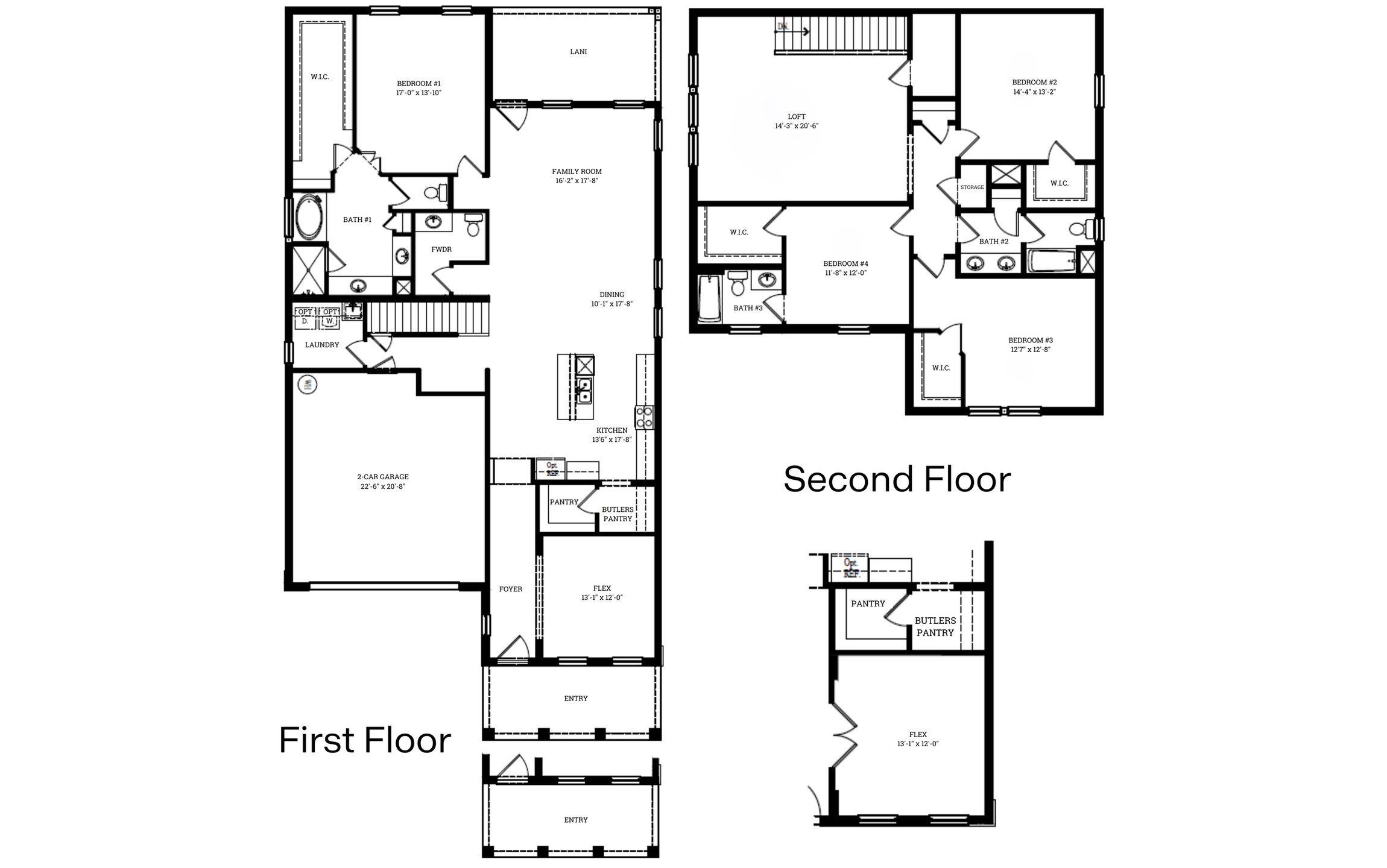2D floor plan layout for the Sea Cliff by D.R. Horton in Angeline, Land O' Lakes, FL (Image 1). 2D floor plan layout for the Sea Cliff by D.R. Horton in Angeline, Land O' Lakes, FL (Image 1).