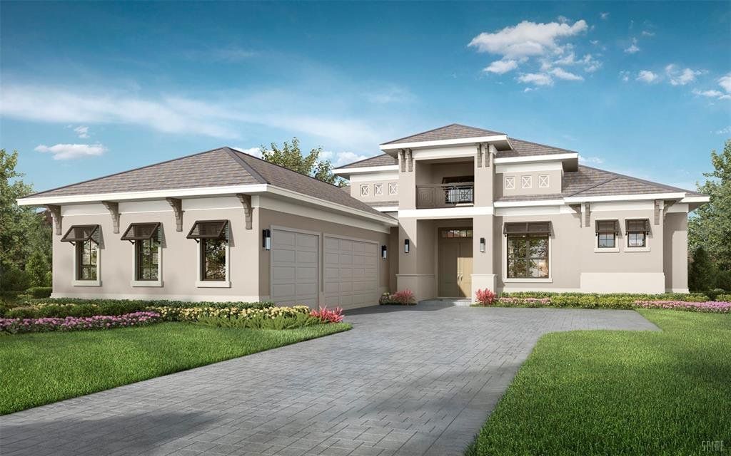 Front exterior of a new home in , Sarasota, FL, highlighting curb appeal (Image 1). Front exterior of a new home in , Sarasota, FL, highlighting curb appeal (Image 1).