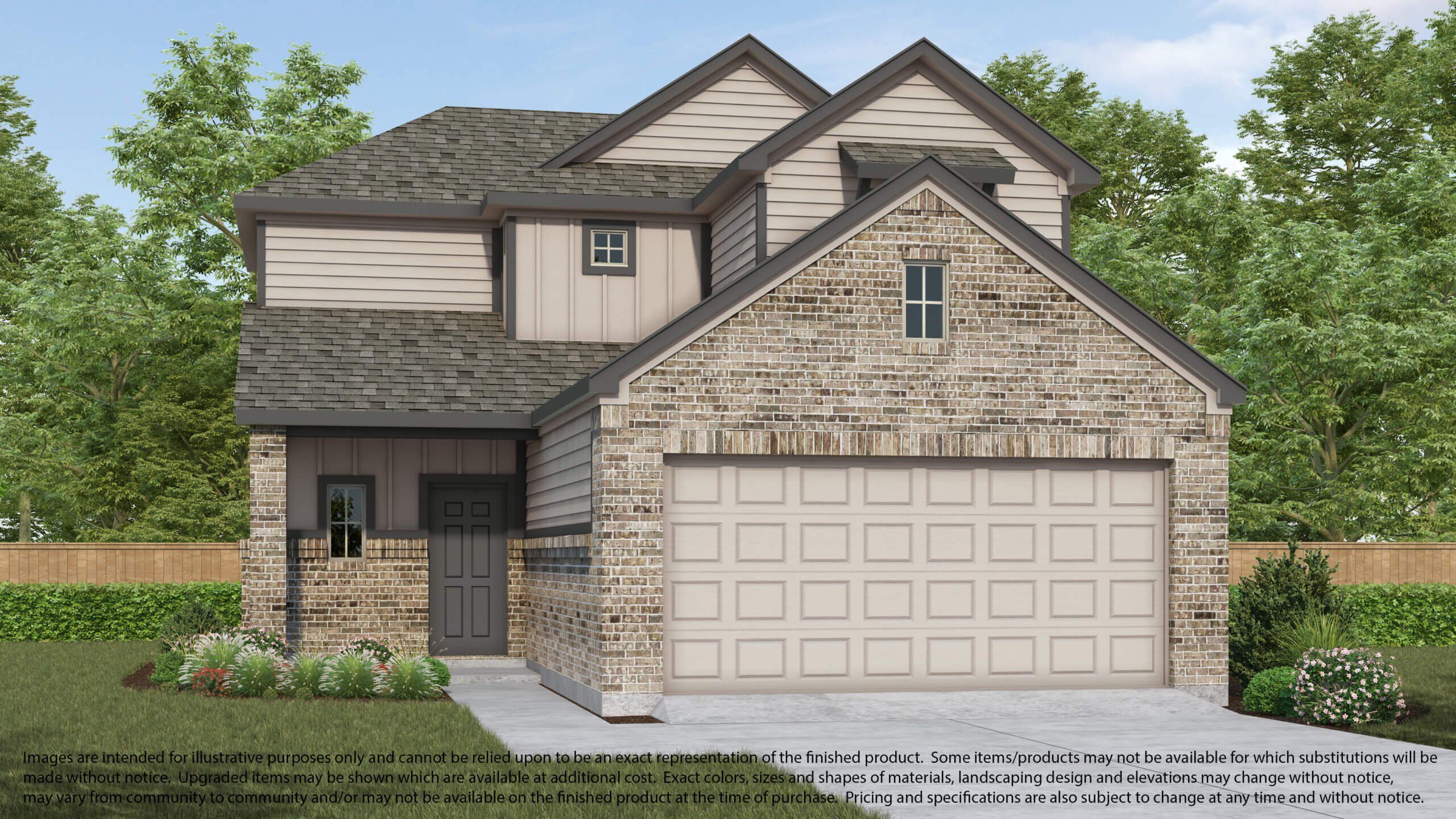 Front exterior of a new home in Olympia Fields, Fresno, TX, highlighting curb appeal (Image 1). Front exterior of a new home in Olympia Fields, Fresno, TX, highlighting curb appeal (Image 1).