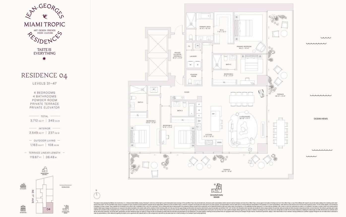 2D floor plan layout for the Residences 04 - Levels 31-47 by Terra Group in Miami Tropic, Miami, FL (Image 1). 2D floor plan layout for the Residences 04 - Levels 31-47 by Terra Group in Miami Tropic, Miami, FL (Image 1).