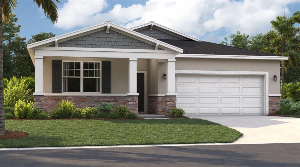 Front exterior of a new home in Brack Ranch, St. Cloud, FL, highlighting curb appeal (Image 1). Front exterior of a new home in Brack Ranch, St. Cloud, FL, highlighting curb appeal (Image 1).