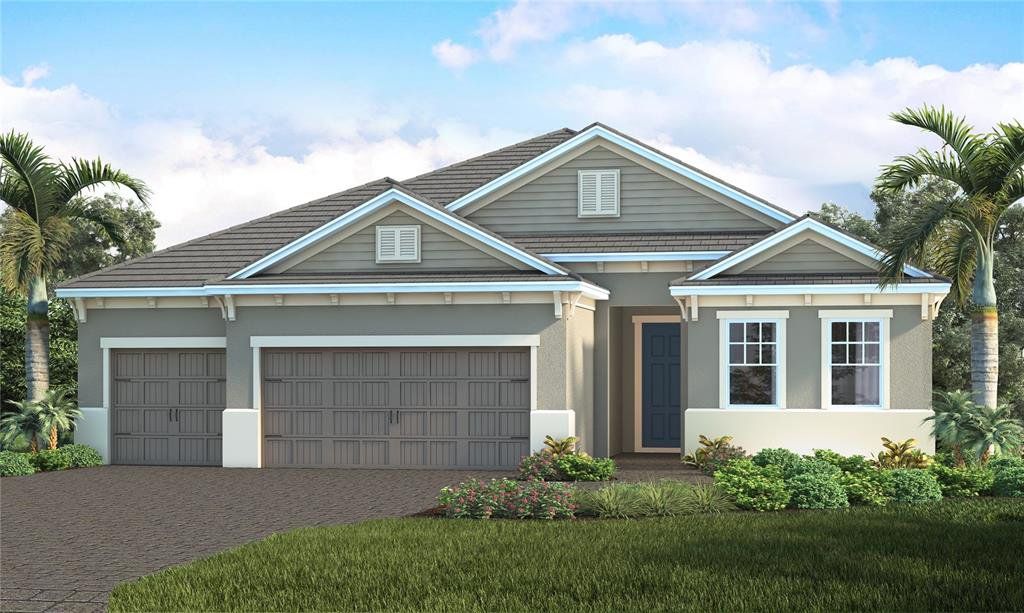 Front exterior of a new home in Avelina, Venice, FL, highlighting curb appeal (Image 1). Front exterior of a new home in Avelina, Venice, FL, highlighting curb appeal (Image 1).
