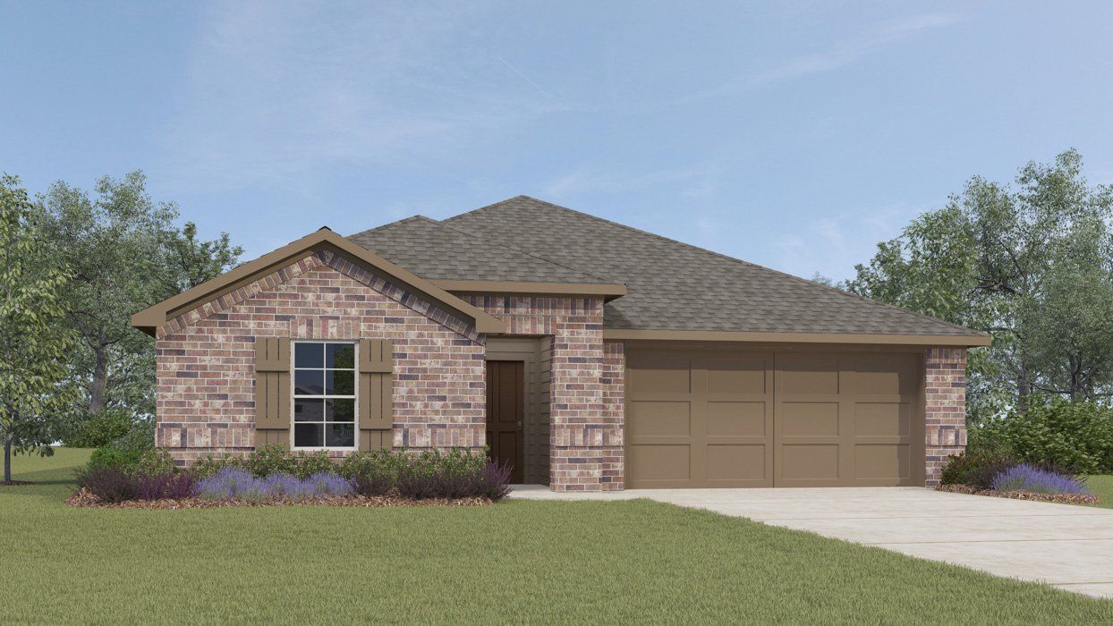 Representative exterior photo of a completed home built from the Lakeway by D.R. Horton in Stuart Ridge, Denton, TX (Image 1).
