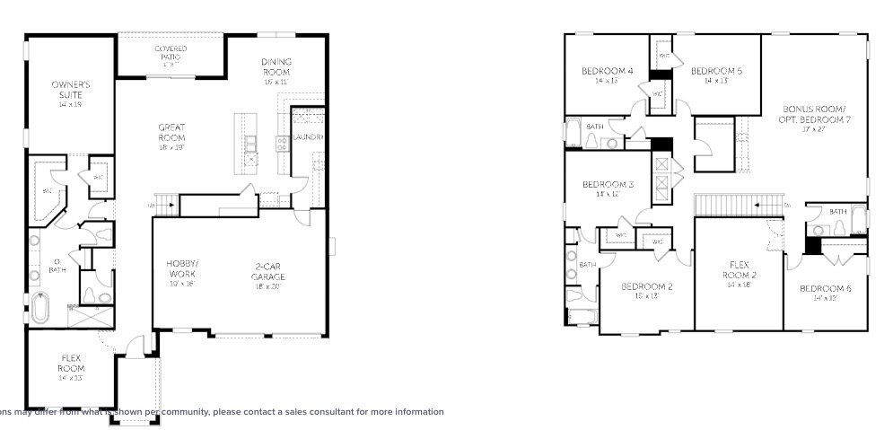 2D floor plan layout for the Sweetwater by Dream Finders Homes in Palms at Windermere, Windermere, FL (Image 1).