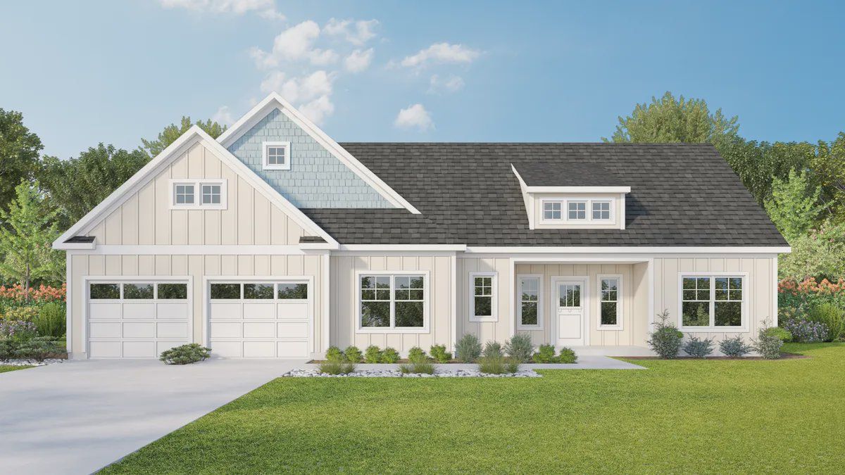 Front exterior of a new home in Old Hickory Crossing, Mocksville, NC, highlighting curb appeal (Image 1). Front exterior of a new home in Old Hickory Crossing, Mocksville, NC, highlighting curb appeal (Image 1).