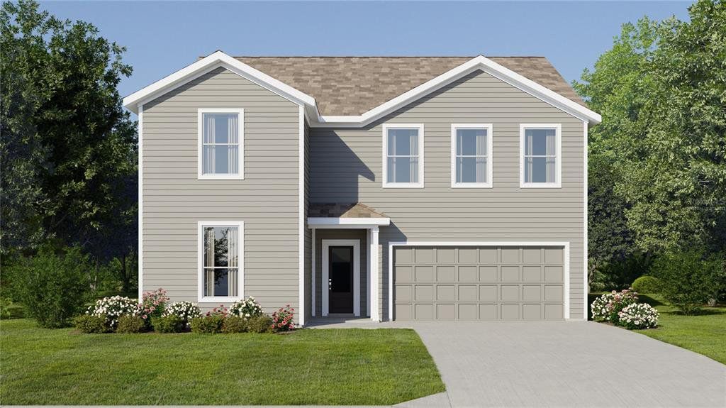 Front exterior of a new home in Sugarloaf Ridge, Minneola, FL, highlighting curb appeal (Image 1). Front exterior of a new home in Sugarloaf Ridge, Minneola, FL, highlighting curb appeal (Image 1).