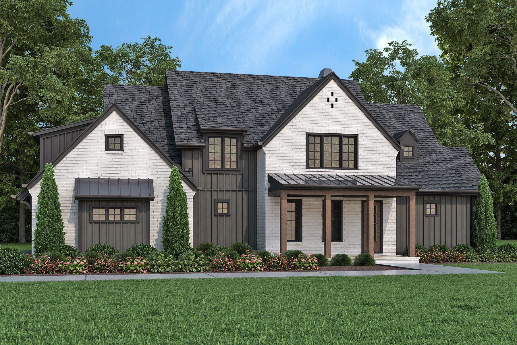 Representative exterior photo of a completed home built from the Ravello by PentaVia Custom Homes in The Vines, Haslet, TX (Image 1). Representative exterior photo of a completed home built from the Ravello by PentaVia Custom Homes in The Vines, Haslet, TX (Image 1).