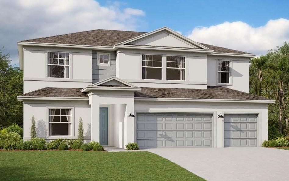 Front exterior of a new home in Fieldstone, Plant City, FL, highlighting curb appeal (Image 1). Front exterior of a new home in Fieldstone, Plant City, FL, highlighting curb appeal (Image 1).