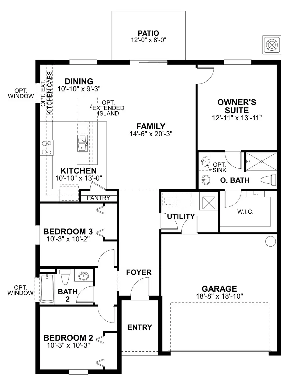 2D floor plan layout for the Monet by M/I Homes in Avalon West, Spring Hill, FL (Image 1).