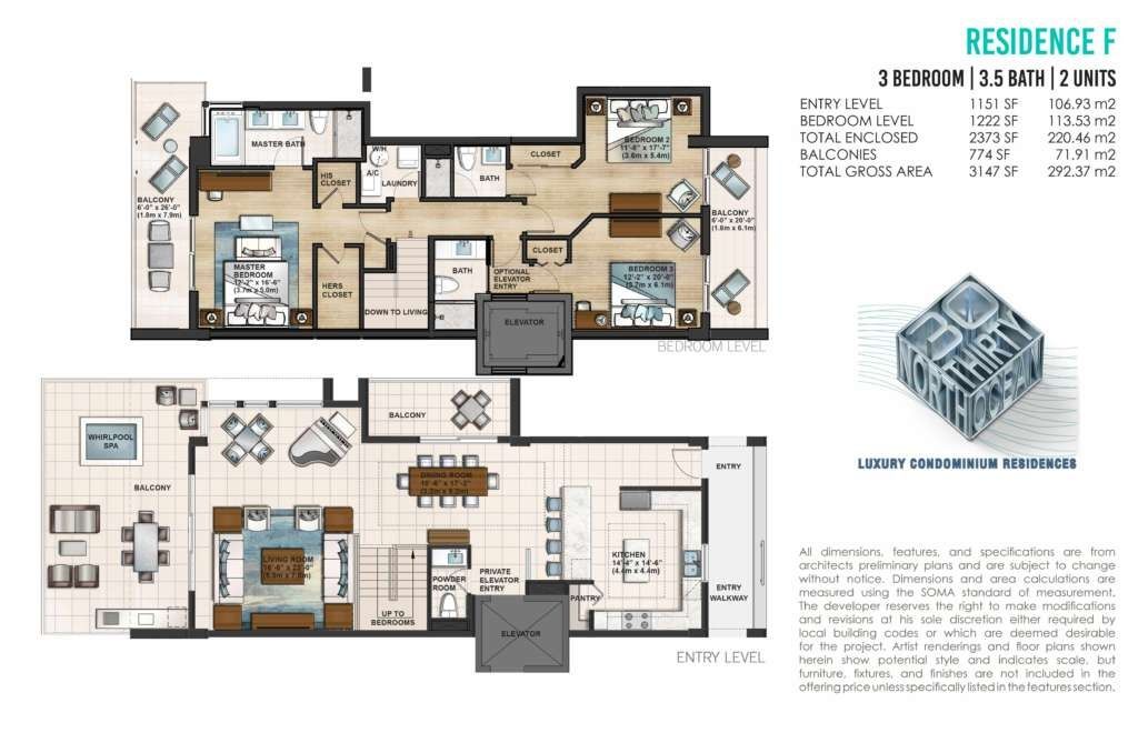 2D floor plan layout for the Residence F by Cavache Properties in 30 Thirty North Ocean, Fort Lauderdale, FL (Image 1). 2D floor plan layout for the Residence F by Cavache Properties in 30 Thirty North Ocean, Fort Lauderdale, FL (Image 1).