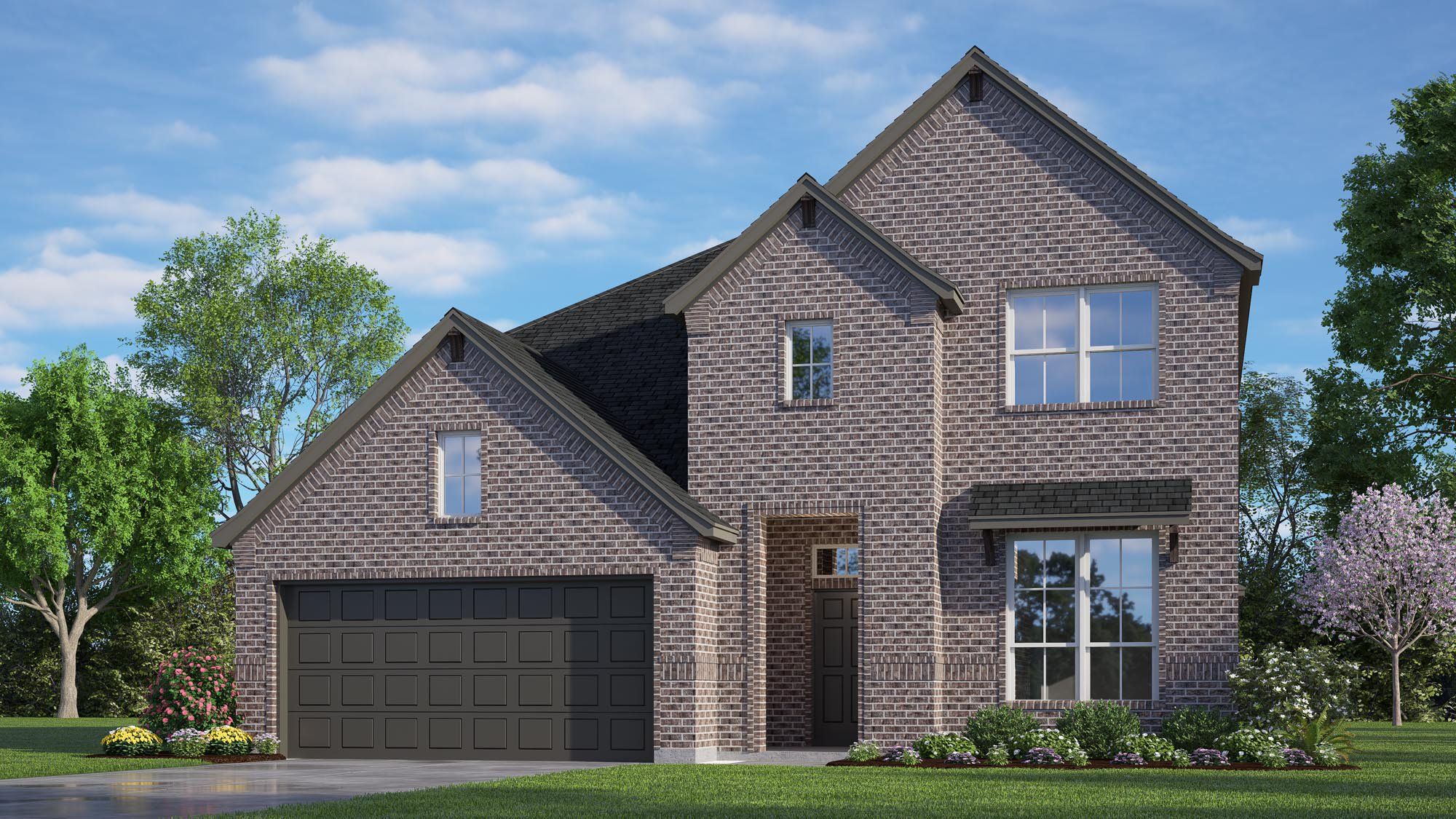 Front exterior of a new home in Summer Crest, Fort Worth, TX, highlighting curb appeal (Image 1). Front exterior of a new home in Summer Crest, Fort Worth, TX, highlighting curb appeal (Image 1).