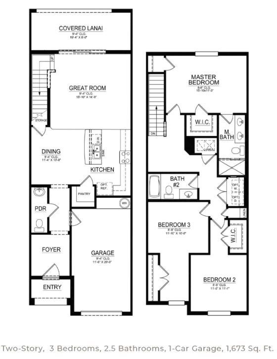 2D floor plan layout of this home in Brentwood, Davenport, FL (Image 1).