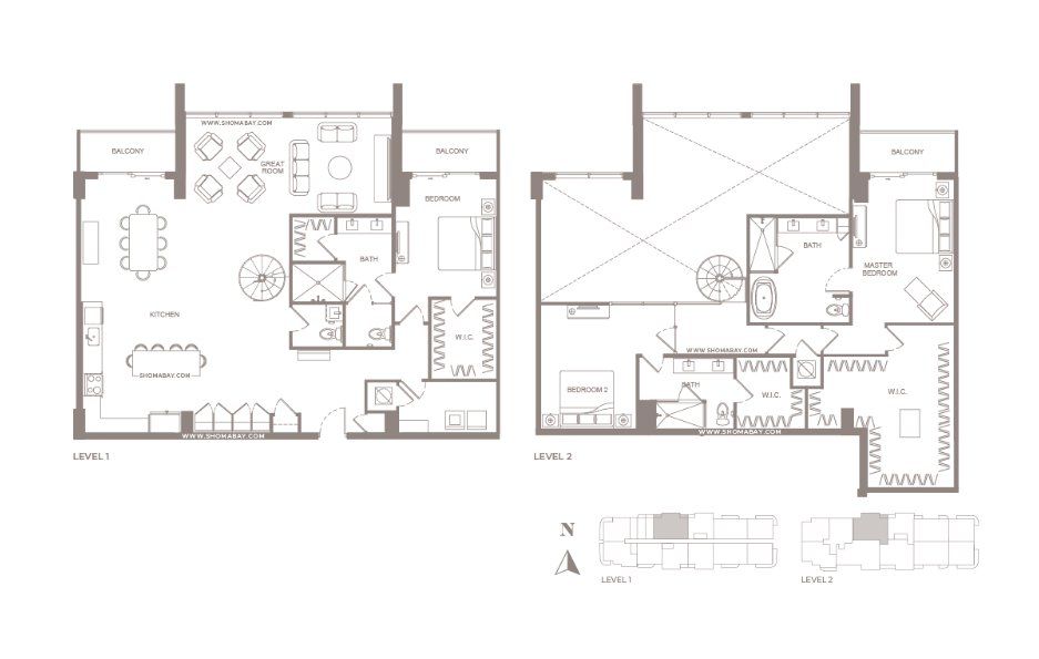 2D floor plan layout for the PH P6 by Shoma Group in Shoma Bay, North Bay Village, FL (Image 1).