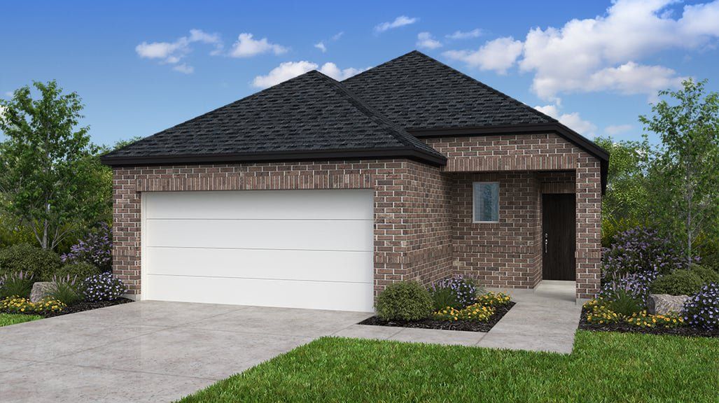 Front exterior of a new home in Ryehill, Richmond, TX, highlighting curb appeal (Image 1). Front exterior of a new home in Ryehill, Richmond, TX, highlighting curb appeal (Image 1).