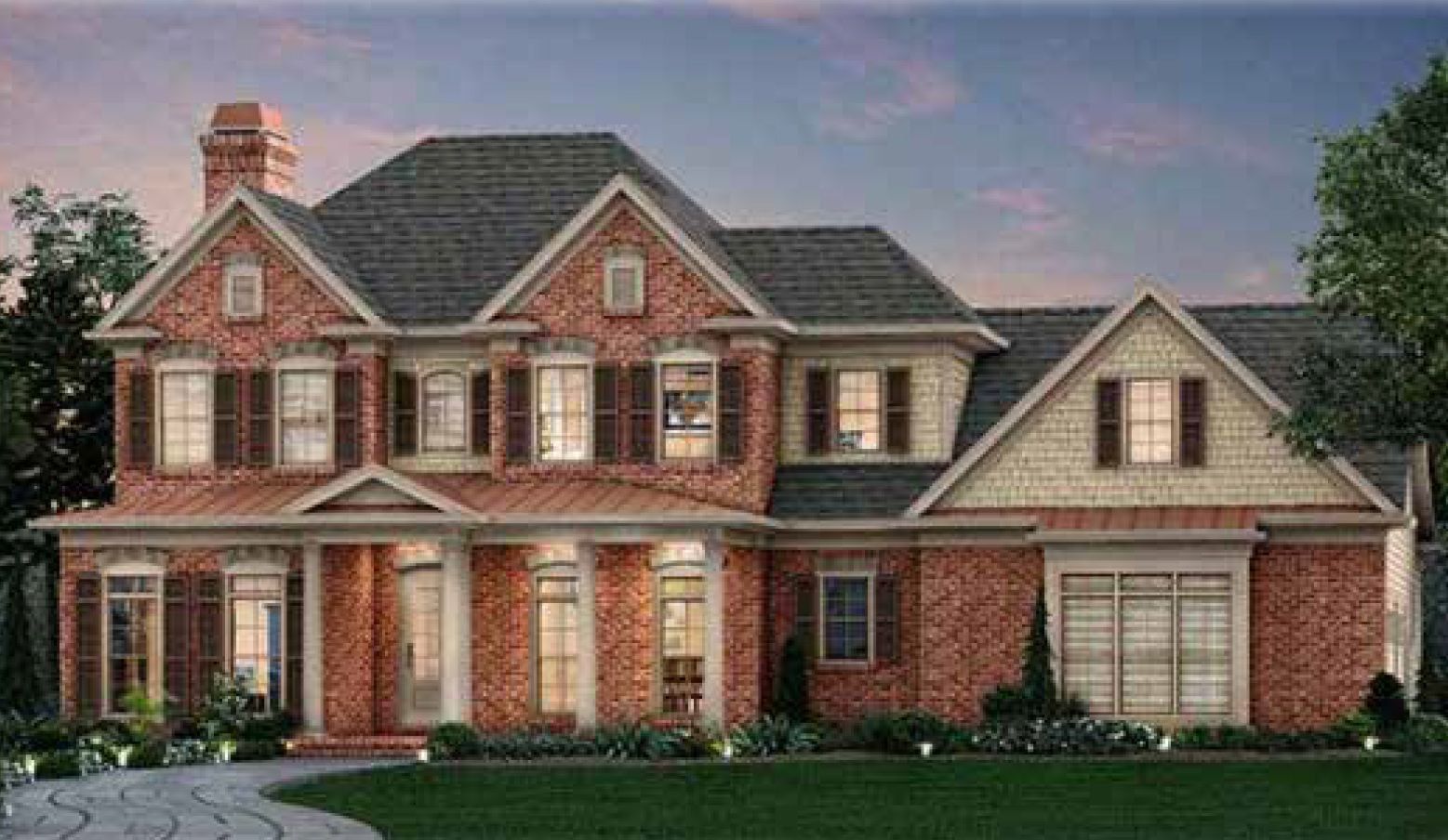 Representative exterior photo of a completed home built from the Halloway by Bamford and Company in Carter Grove, Cartersville, GA (Image 1). Representative exterior photo of a completed home built from the Halloway by Bamford and Company in Carter Grove, Cartersville, GA (Image 1).