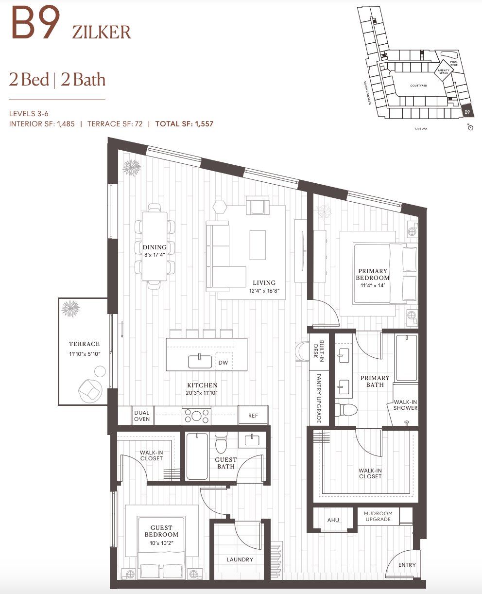 2D floor plan layout for the B9 Zilker by Intracorp in Leland South Congress, Austin, TX (Image 1). 2D floor plan layout for the B9 Zilker by Intracorp in Leland South Congress, Austin, TX (Image 1).