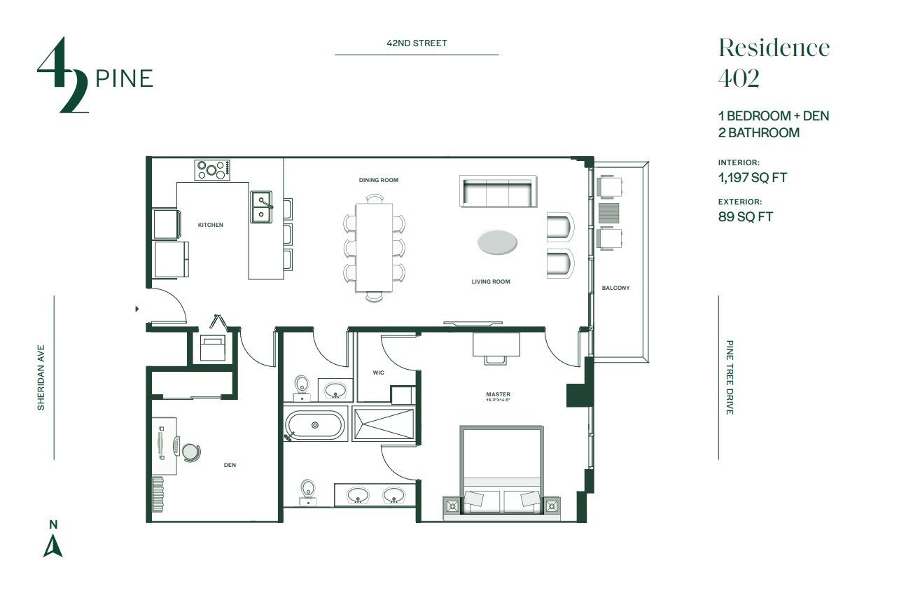 2D floor plan layout for the 402 by Boymelgreen Developer in 42 Pine, Miami Beach, FL (Image 1). 2D floor plan layout for the 402 by Boymelgreen Developer in 42 Pine, Miami Beach, FL (Image 1).