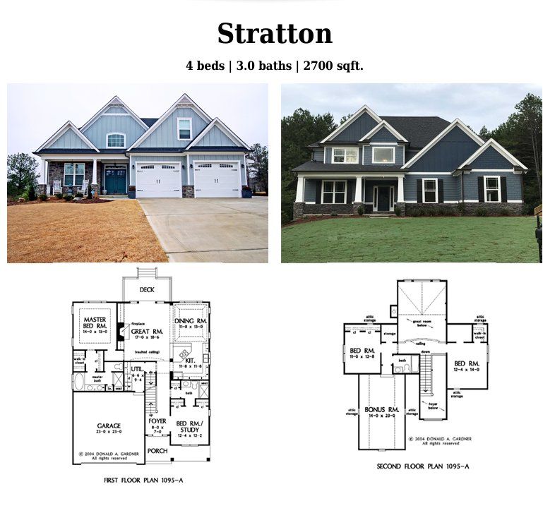 Representative exterior photo of a completed home built from the Stratton by Bamford and Company in Carter Grove, Cartersville, GA (Image 1).