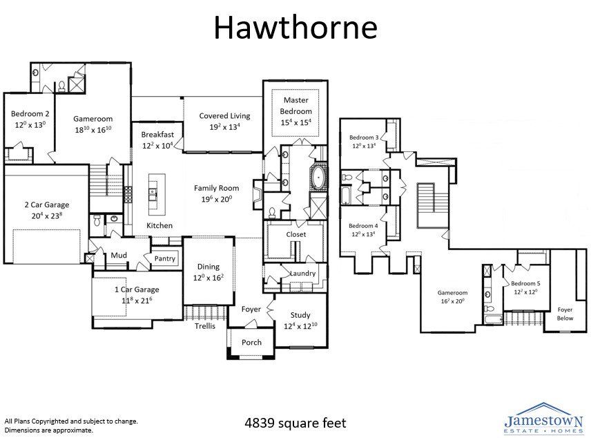 2D floor plan layout for the Hawthorne by Jamestown Estate Homes in Lakeview, Waller, TX (Image 1). 2D floor plan layout for the Hawthorne by Jamestown Estate Homes in Lakeview, Waller, TX (Image 1).