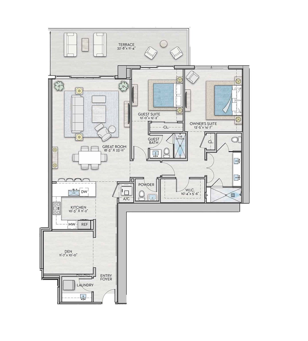 2D floor plan layout for the Dali by Kolter Urban in Art House, St. Petersburg, FL (Image 1).