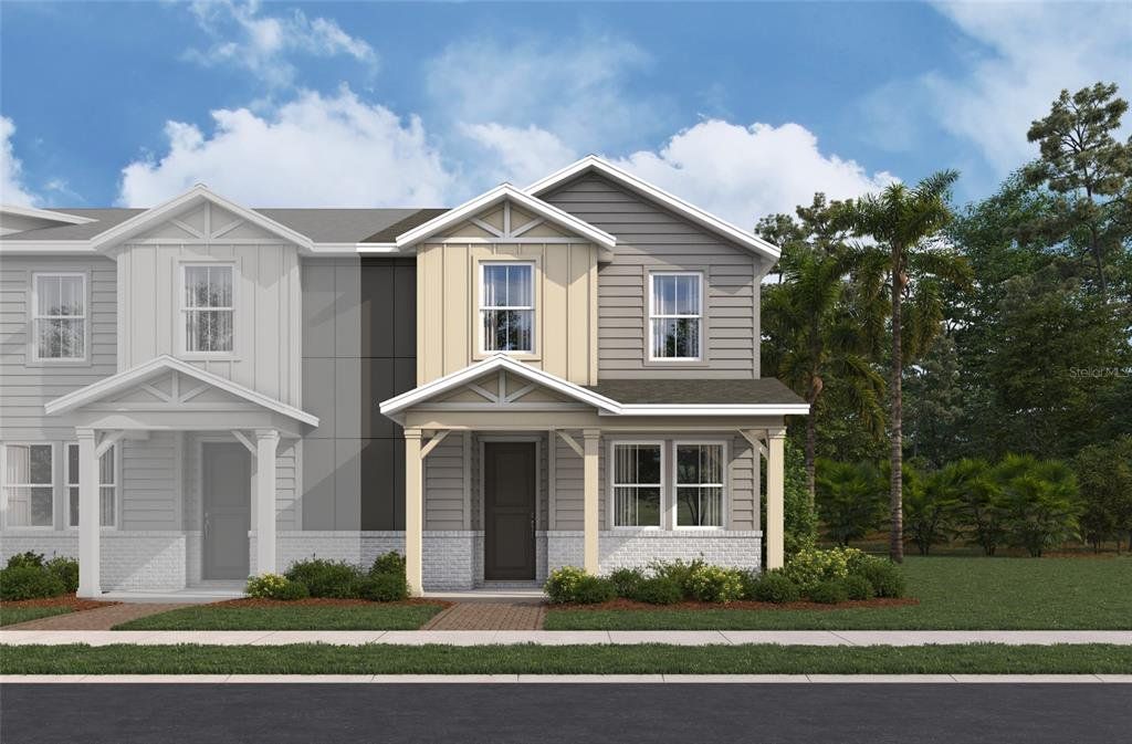 Front exterior of a new home in Aulin Square, Oviedo, FL, highlighting curb appeal (Image 1). Front exterior of a new home in Aulin Square, Oviedo, FL, highlighting curb appeal (Image 1).