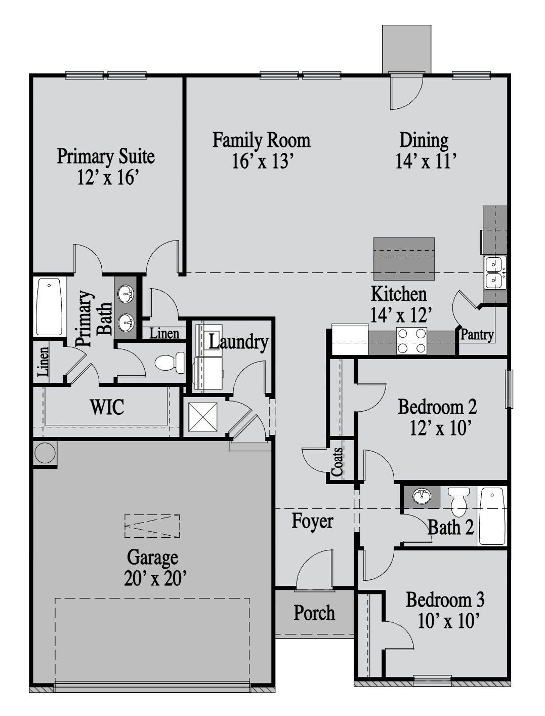 2D floor plan layout of this home in Three Rivers, Rome, GA (Image 1). 2D floor plan layout of this home in Three Rivers, Rome, GA (Image 1).