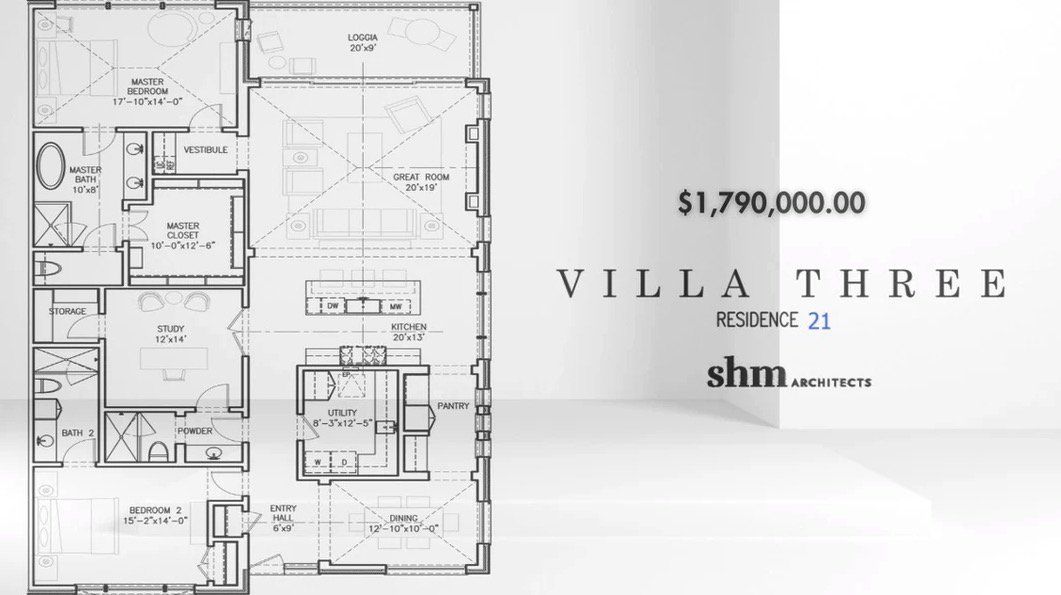 2D floor plan layout for the Villa 3 - 21 by Savannah Developers in The Residences, Irving, TX (Image 1).