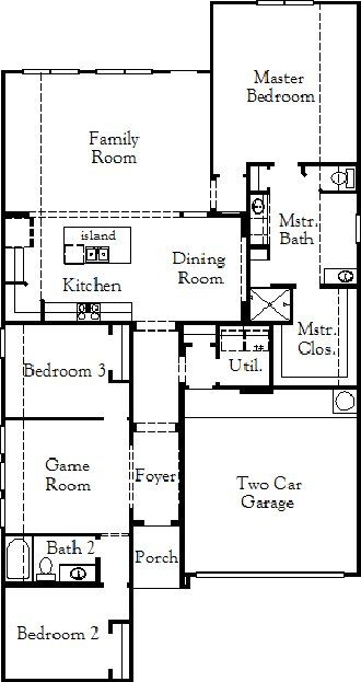 2D floor plan layout for the Christoval (2092-DV-40) by Coventry Homes in Pecan Square, Northlake, TX (Image 1).
