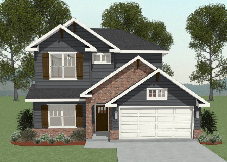 Representative exterior photo of a completed home built from the The Lavender by Avonley Homes in Bonham Trace, Bryan, TX (Image 1).