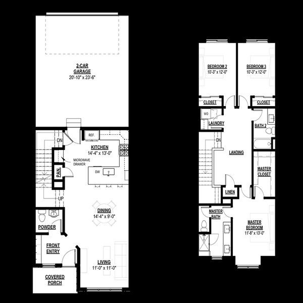 2D floor plan layout for the Glacier by Black Timber Builders in Eagle Brook Meadows, Loveland, CO (Image 1).