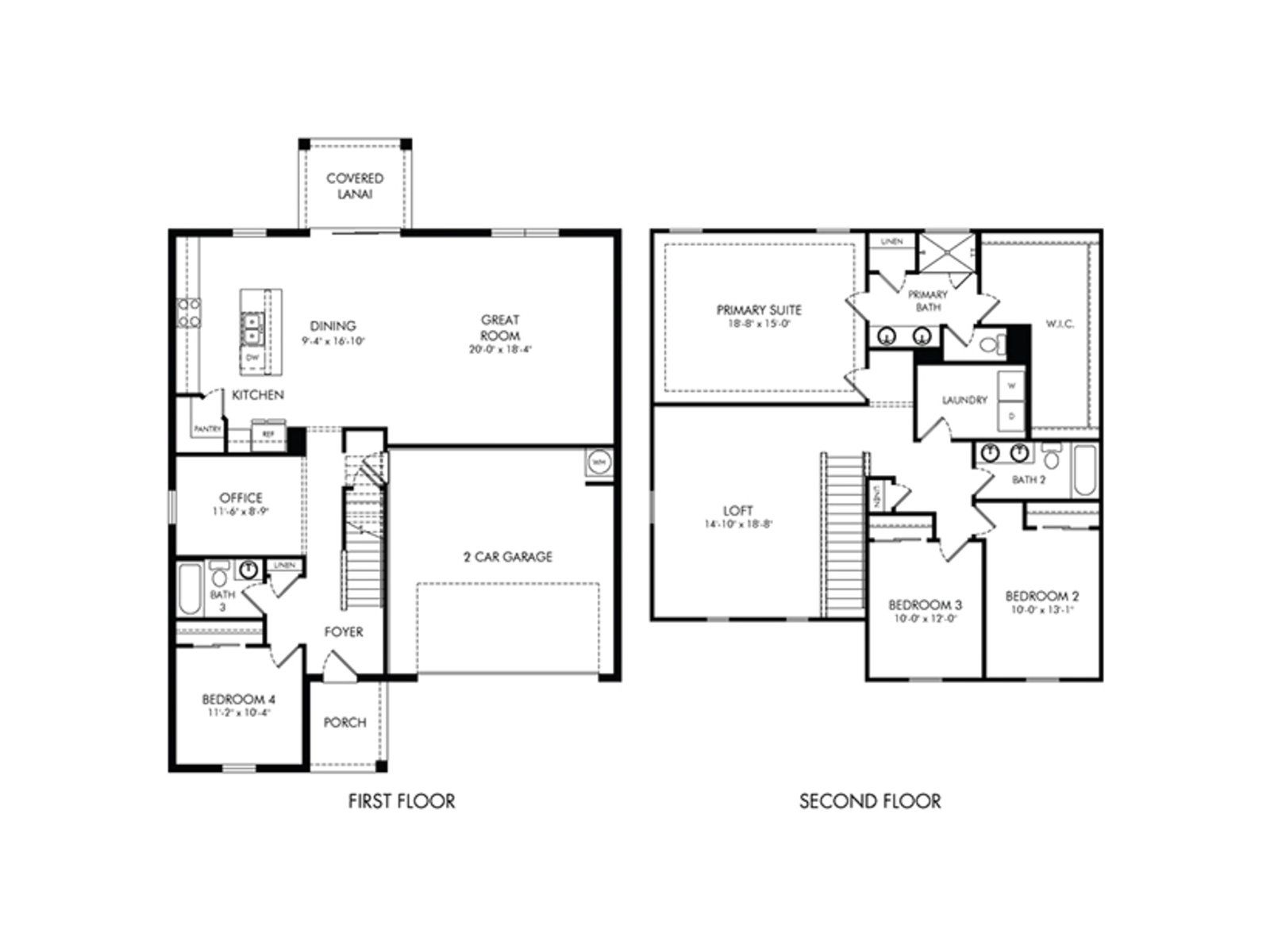 2D floor plan layout of this home in Coasterra - Reserve Series, Palmetto, FL (Image 1). 2D floor plan layout of this home in Coasterra - Reserve Series, Palmetto, FL (Image 1).