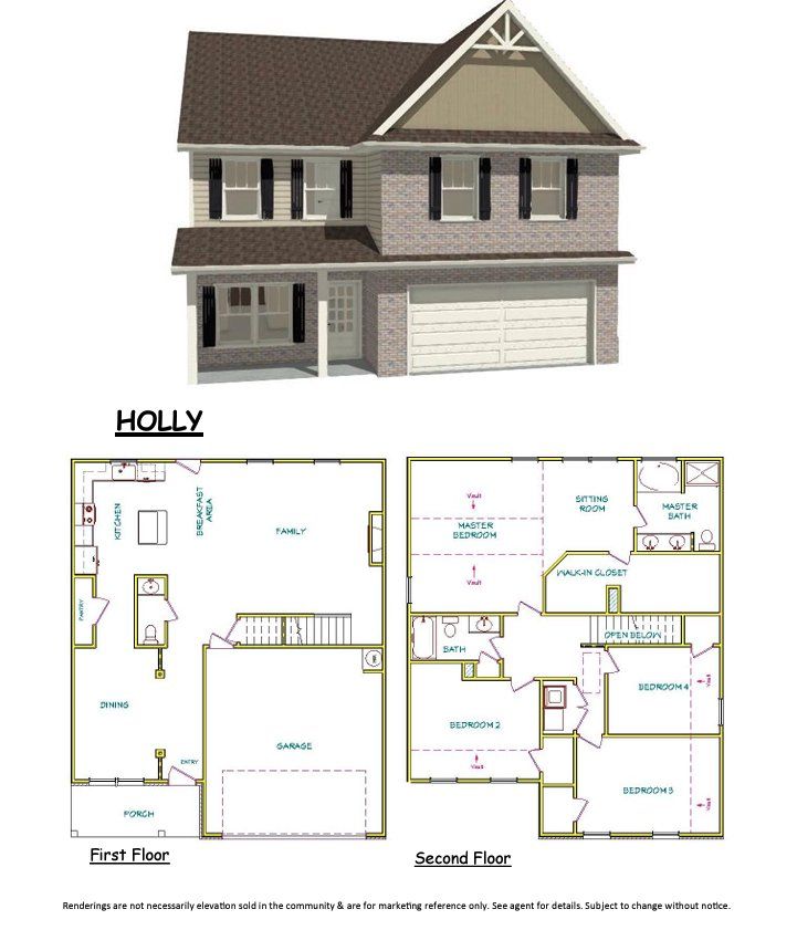 Image 1 representing the Holly by Capshaw in Laney Place, Rex, GA.