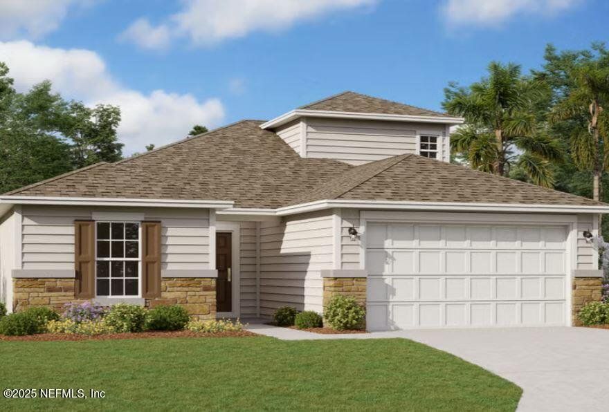 Front exterior of a new home in Wilford Oaks, Orange Park, FL, highlighting curb appeal (Image 1). Front exterior of a new home in Wilford Oaks, Orange Park, FL, highlighting curb appeal (Image 1).