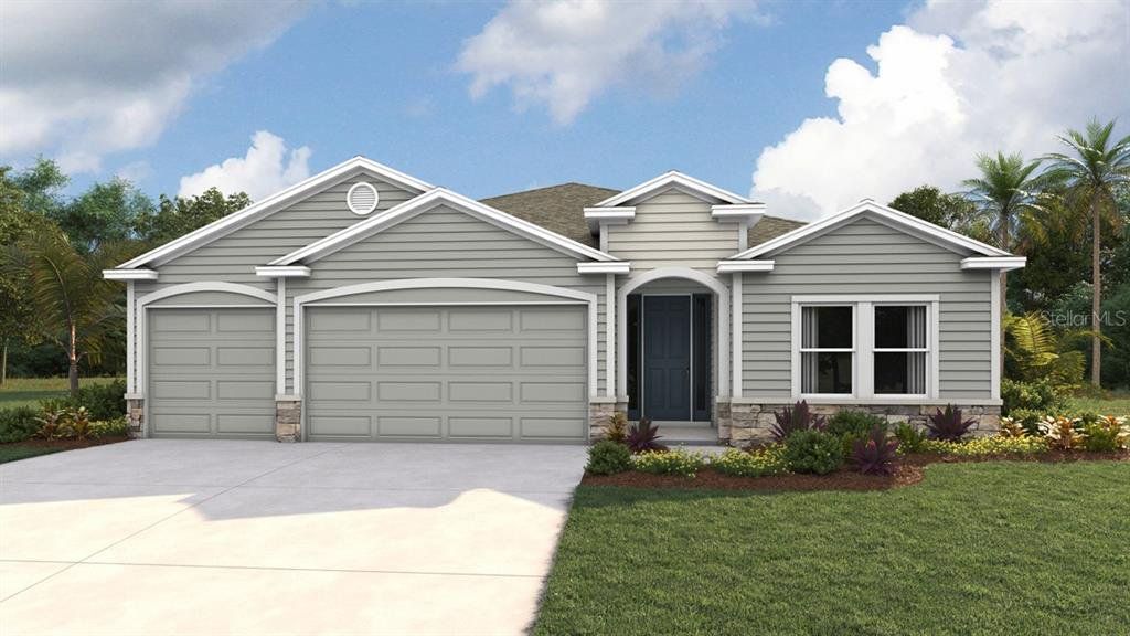 Front exterior of a new home in Briarwood, Alachua, FL, highlighting curb appeal (Image 1). Front exterior of a new home in Briarwood, Alachua, FL, highlighting curb appeal (Image 1).