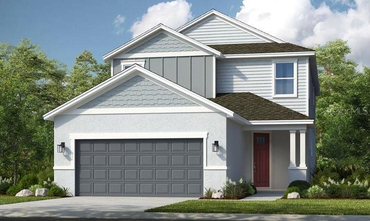Front exterior of a new home in Skye Ranch Community Group Page, Sarasota, FL, highlighting curb appeal (Image 1). Front exterior of a new home in Skye Ranch Community Group Page, Sarasota, FL, highlighting curb appeal (Image 1).