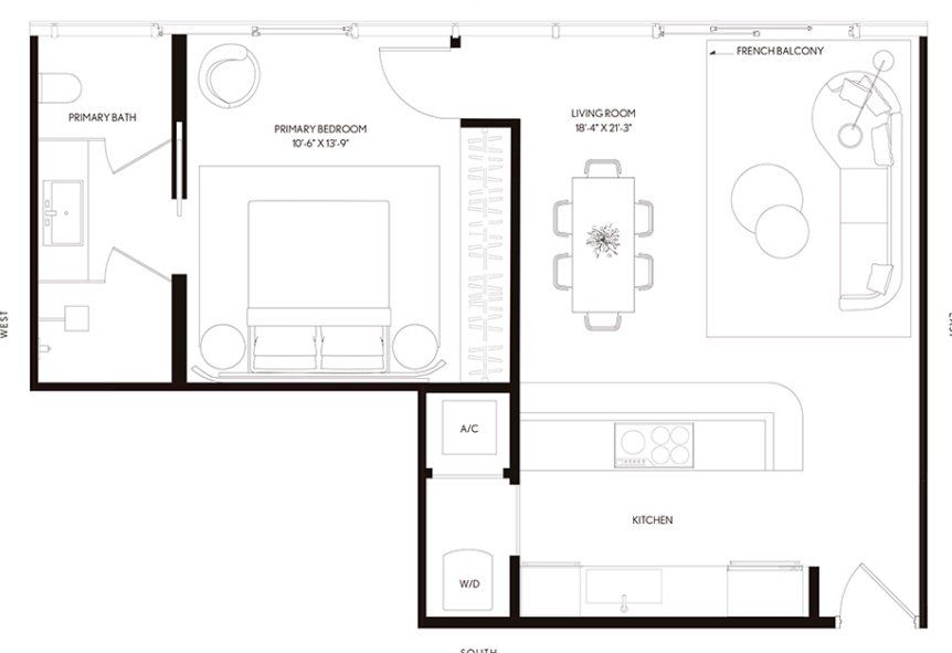 2D floor plan layout for the Residence 09 LVL 50-59 by Property Markets Group in Waldorf Astoria Residences Miami, Miami, FL (Image 1).
