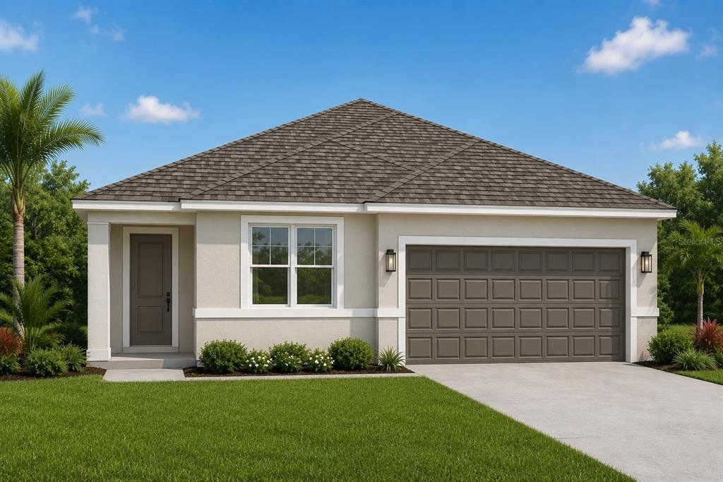 Front exterior of a new home in , Palm Coast, FL, highlighting curb appeal (Image 1). Front exterior of a new home in , Palm Coast, FL, highlighting curb appeal (Image 1).