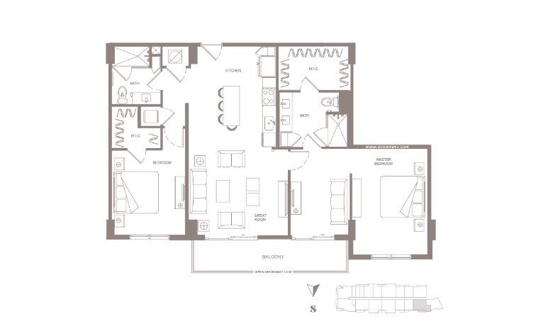 2D floor plan layout for the B1A.2 by Shoma Group in Shoma Bay, North Bay Village, FL (Image 1).