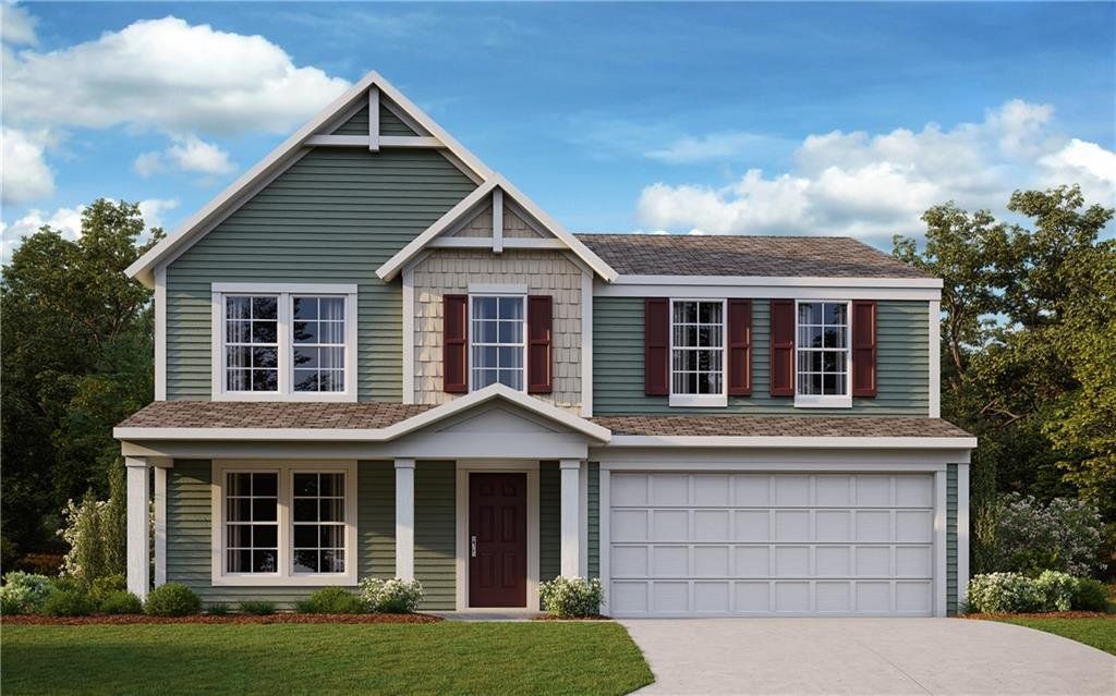 Front exterior of a new home in Crossvine Estates, Braselton, GA, highlighting curb appeal (Image 1). Front exterior of a new home in Crossvine Estates, Braselton, GA, highlighting curb appeal (Image 1).