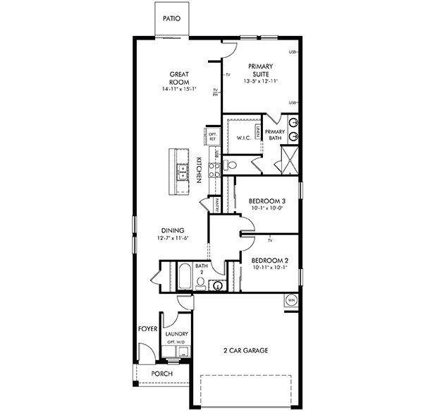 2D floor plan layout of this home in Bradbury Creek - Classic Series, Haines City, FL (Image 1). 2D floor plan layout of this home in Bradbury Creek - Classic Series, Haines City, FL (Image 1).