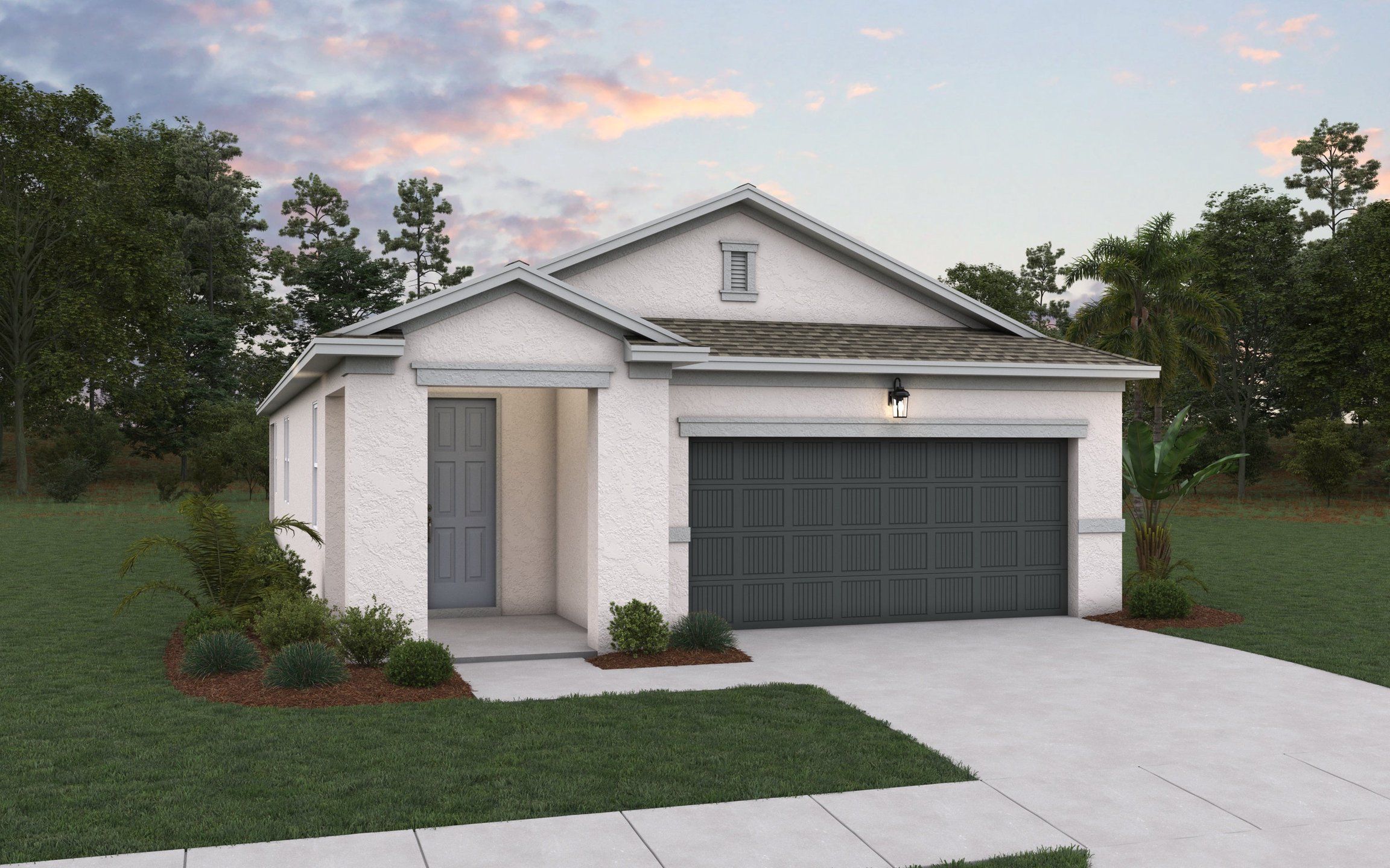 Front exterior of a new home in Seaire, Parrish, FL, highlighting curb appeal (Image 1). Front exterior of a new home in Seaire, Parrish, FL, highlighting curb appeal (Image 1).